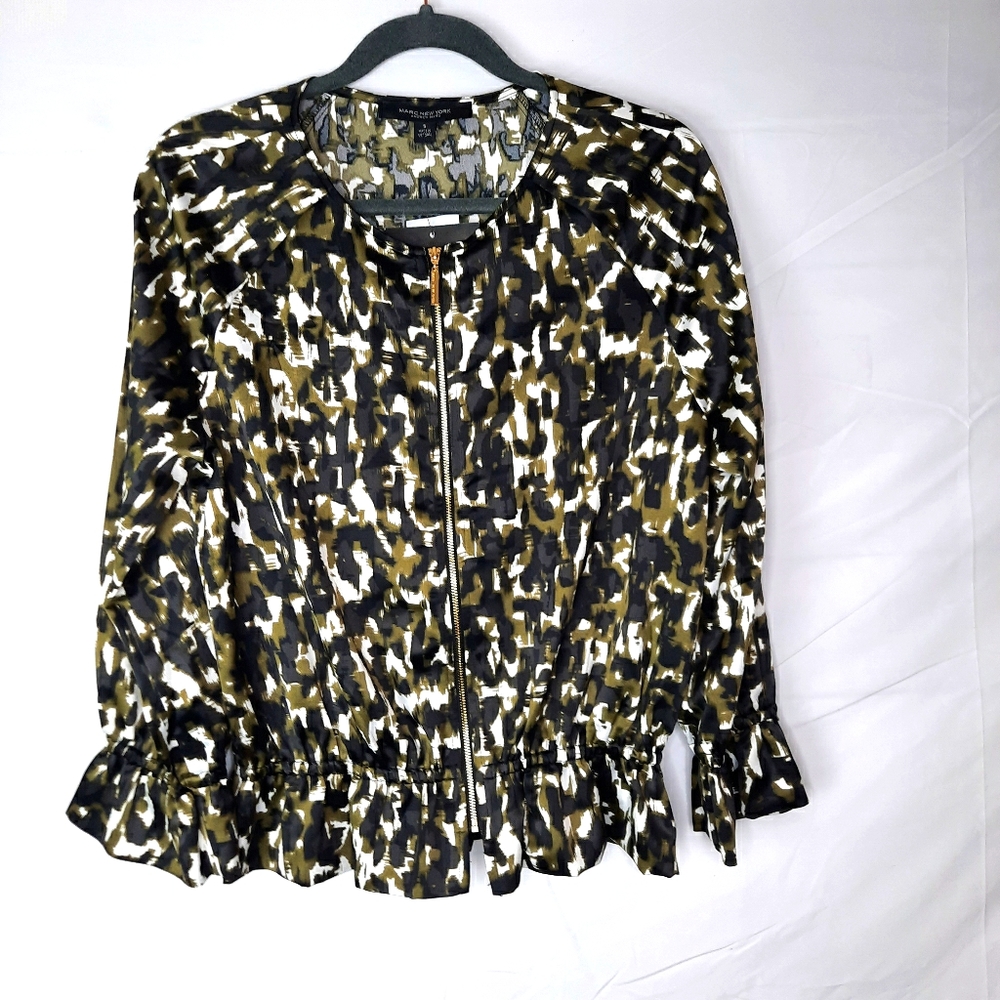 Andrew Marc Olive Camo Top